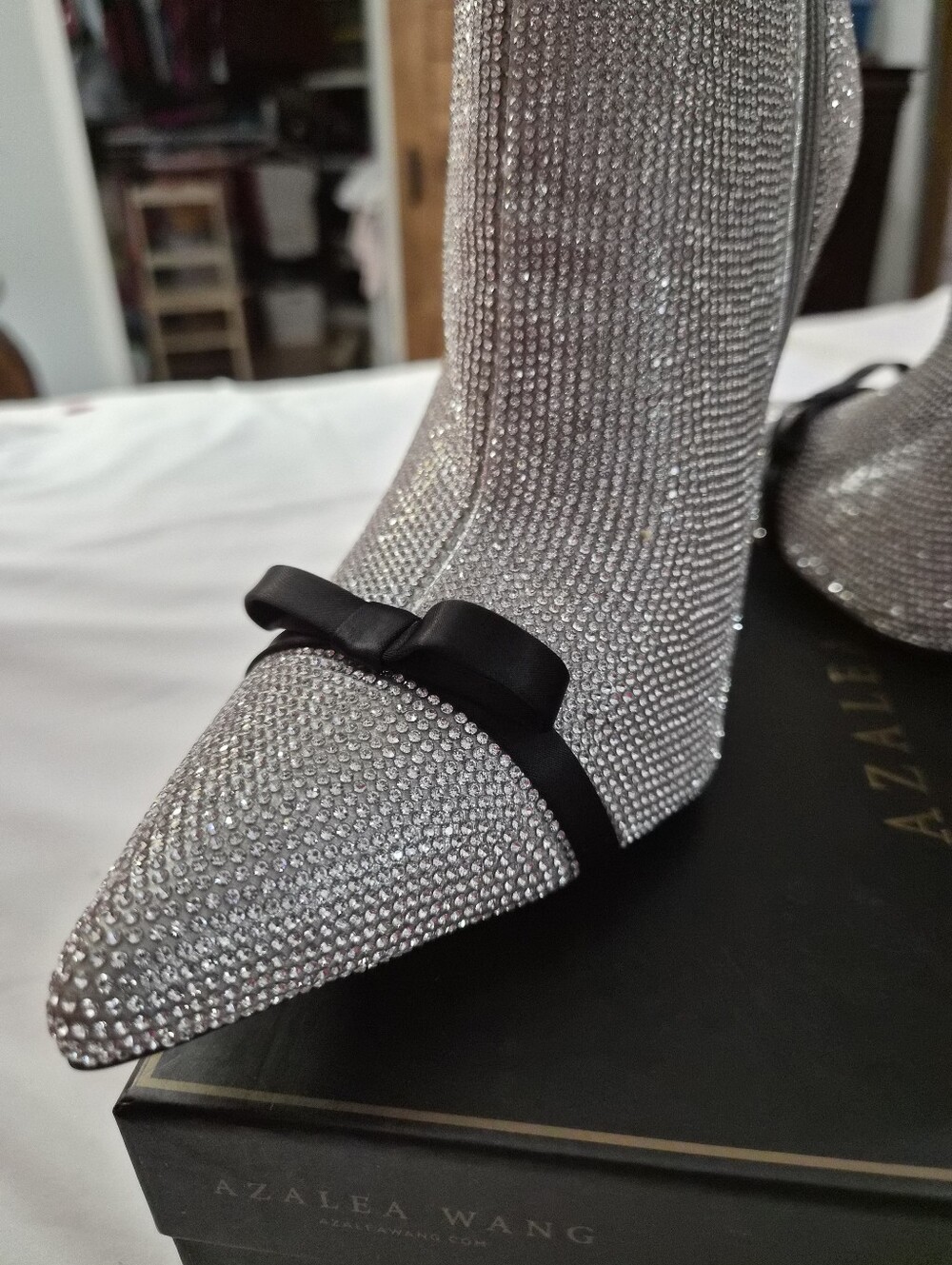 Stunning New🤩Azalea Wang Rhinestone Bedazzled High Heel Boots